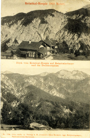 Doppelkarte des Reintal Hospiz um 1920