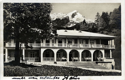 Alpenhotel Raintaler Hof (vorm. Hospiz) auf einer Postkarte von 1928