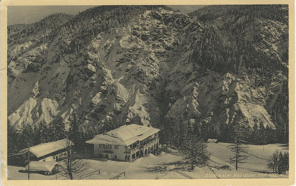 Eine Karte von 1939 vom Alpenhotel Reintalerhof